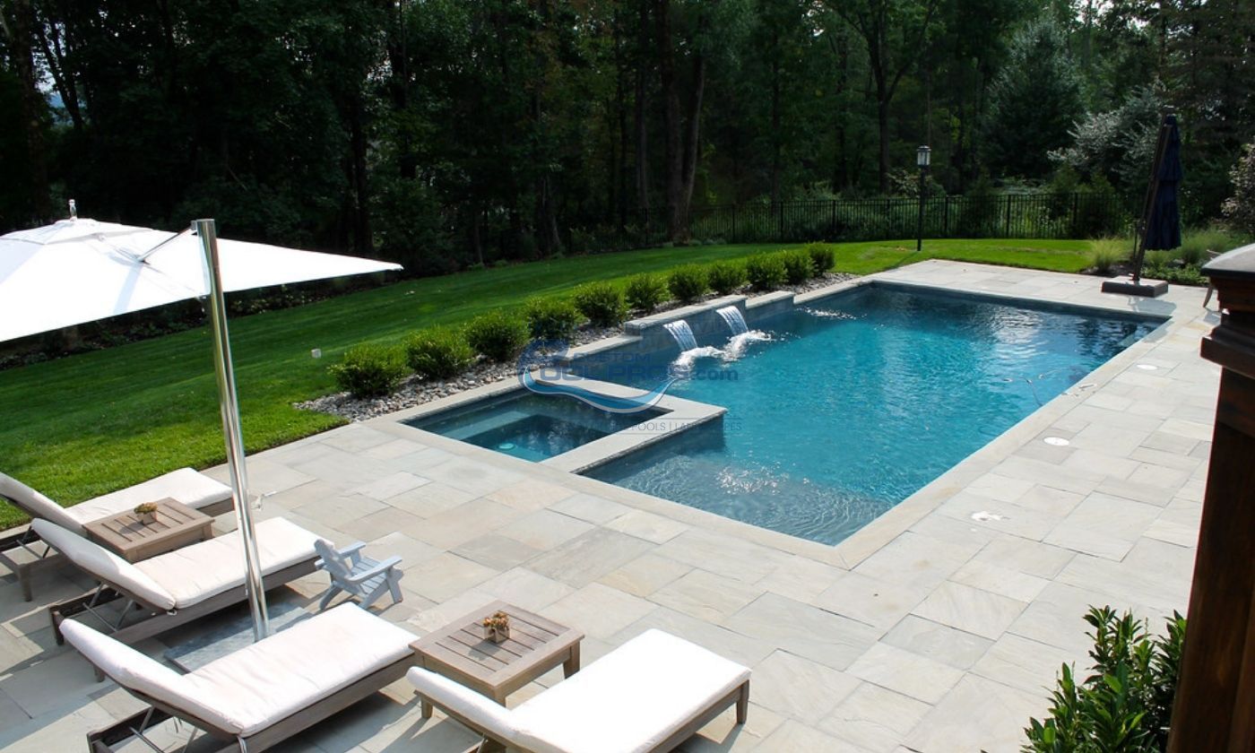 Natural Stone Charm Around the Pool in Fords